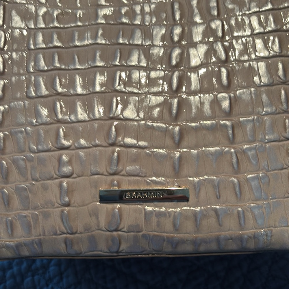 Brahmin Croc-Embossed Cream Tote - Picture 2 of 4